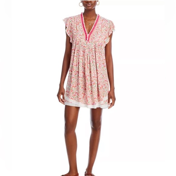 Poupette St. Barth Floral Mini Dress medium luxe Revolve flowy beach fun chic - Picture 5 of 13